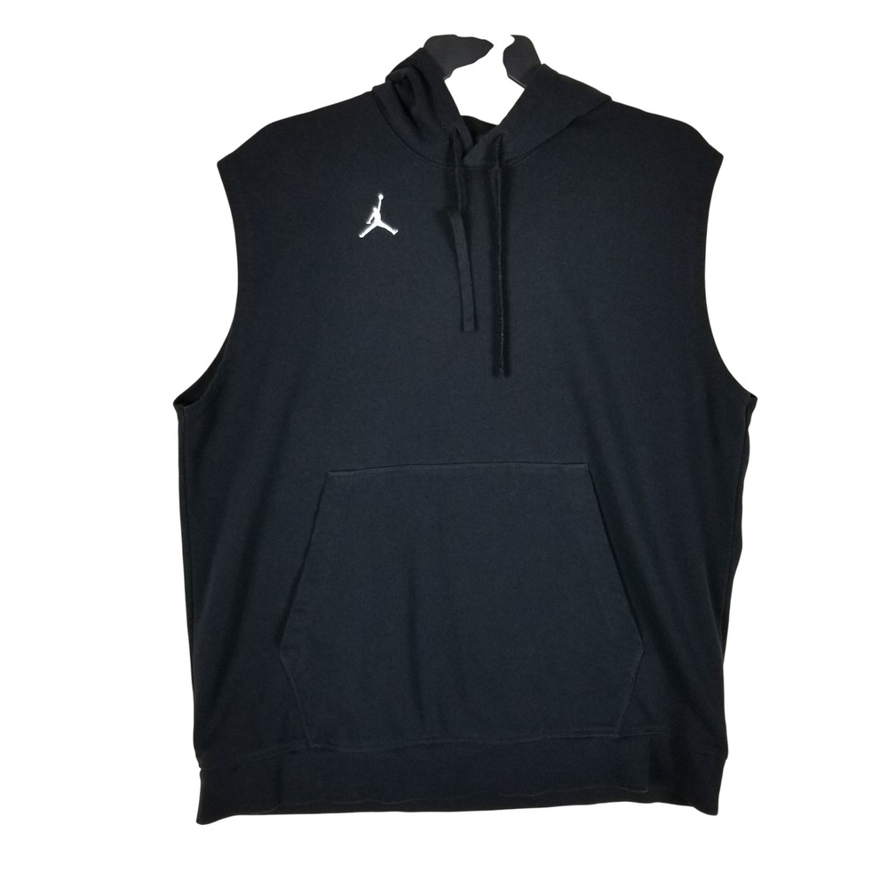 Jordan Sleeveless Hoodie Men XL Black Dri-Fit Jumpman Pullover Vest